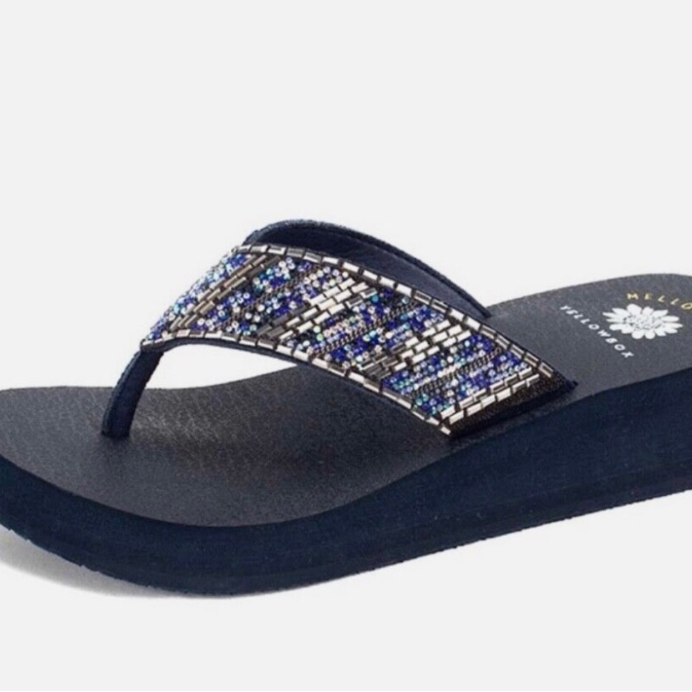 YELLOW BOX PALAH sandals color NAVY MEDIUM WIDTH NEW IN BOX